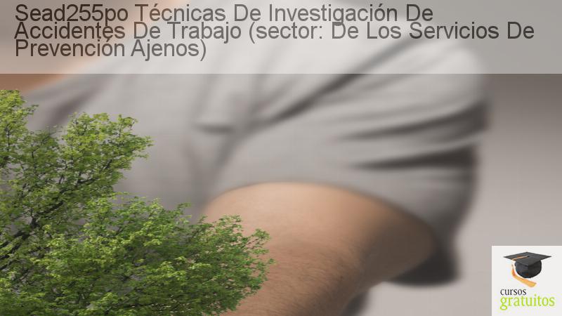 Cursos Para Trabajadores Técnicas De Investigación De Accidentes De Trabajo (sector: De Los Servicios De Prevención Ajenos) Sead255po cursos gratuitos