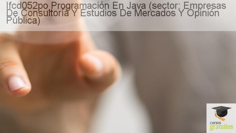 Cursos Para Trabajadores Programación En Java (sector: Empresas De Consultoría Y Estudios De Mercados Y Opinión Pública) Ifcd052po cursos gratuitos